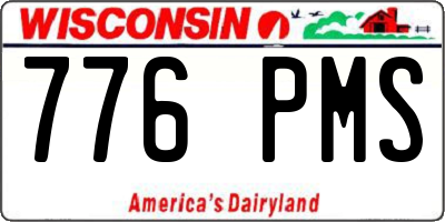 WI license plate 776PMS