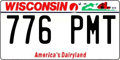 WI license plate 776PMT