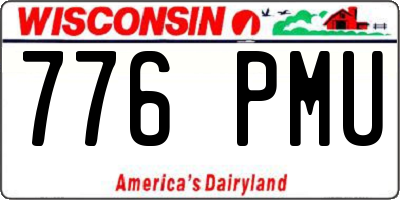WI license plate 776PMU