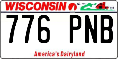 WI license plate 776PNB