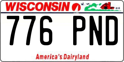WI license plate 776PND