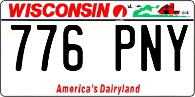 WI license plate 776PNY