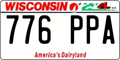 WI license plate 776PPA