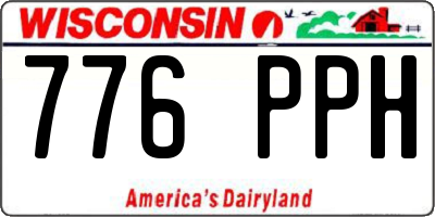 WI license plate 776PPH