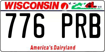 WI license plate 776PRB