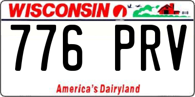 WI license plate 776PRV
