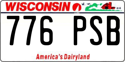 WI license plate 776PSB