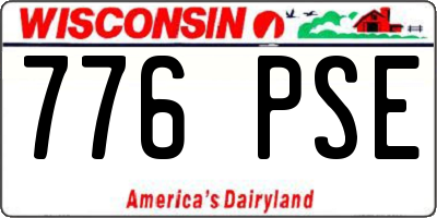 WI license plate 776PSE