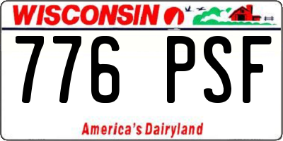 WI license plate 776PSF