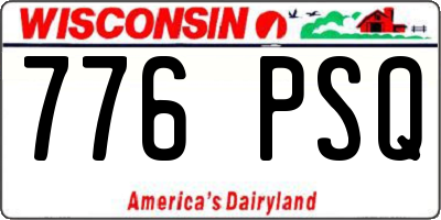 WI license plate 776PSQ