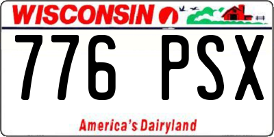 WI license plate 776PSX