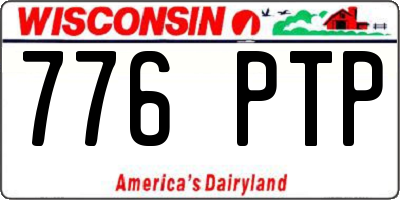 WI license plate 776PTP