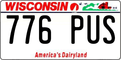 WI license plate 776PUS