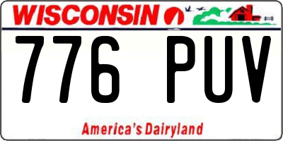WI license plate 776PUV