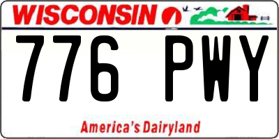 WI license plate 776PWY