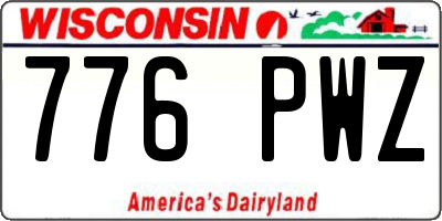 WI license plate 776PWZ
