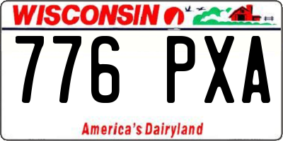 WI license plate 776PXA