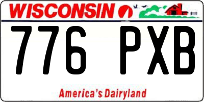 WI license plate 776PXB