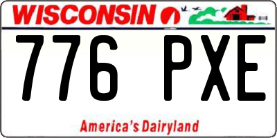 WI license plate 776PXE