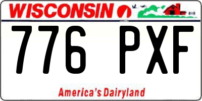 WI license plate 776PXF