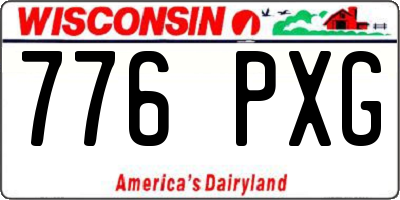 WI license plate 776PXG