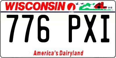 WI license plate 776PXI