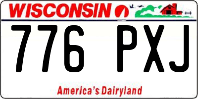 WI license plate 776PXJ