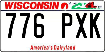 WI license plate 776PXK