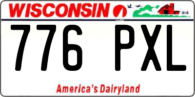 WI license plate 776PXL