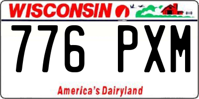 WI license plate 776PXM