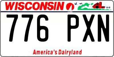WI license plate 776PXN