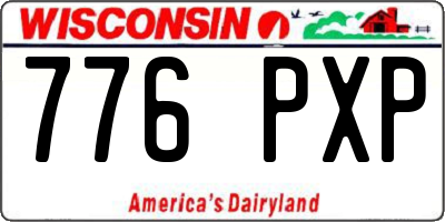 WI license plate 776PXP
