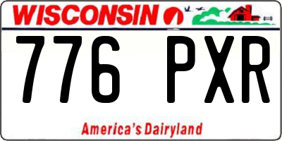 WI license plate 776PXR