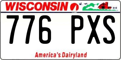 WI license plate 776PXS