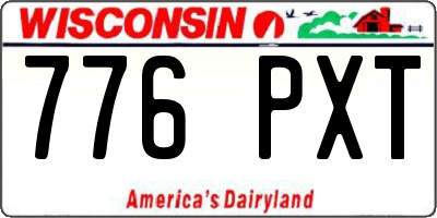 WI license plate 776PXT