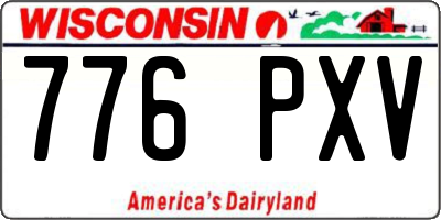 WI license plate 776PXV