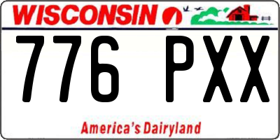 WI license plate 776PXX