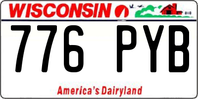 WI license plate 776PYB