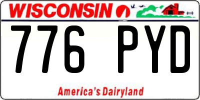 WI license plate 776PYD
