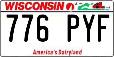 WI license plate 776PYF