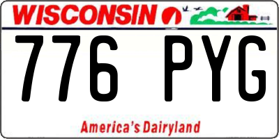 WI license plate 776PYG