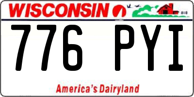 WI license plate 776PYI