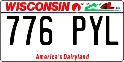WI license plate 776PYL