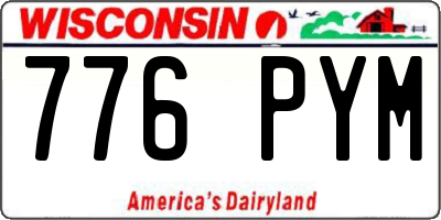 WI license plate 776PYM