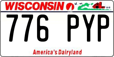 WI license plate 776PYP