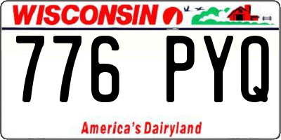 WI license plate 776PYQ