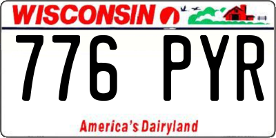 WI license plate 776PYR
