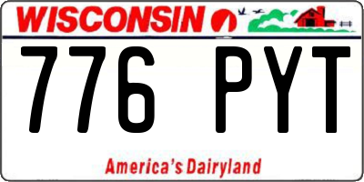 WI license plate 776PYT