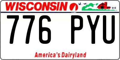 WI license plate 776PYU