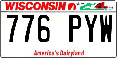 WI license plate 776PYW
